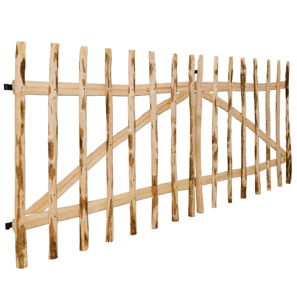 vidaXL Dvigubi tvoros vartai, lazdyno mediena, 300x120cm