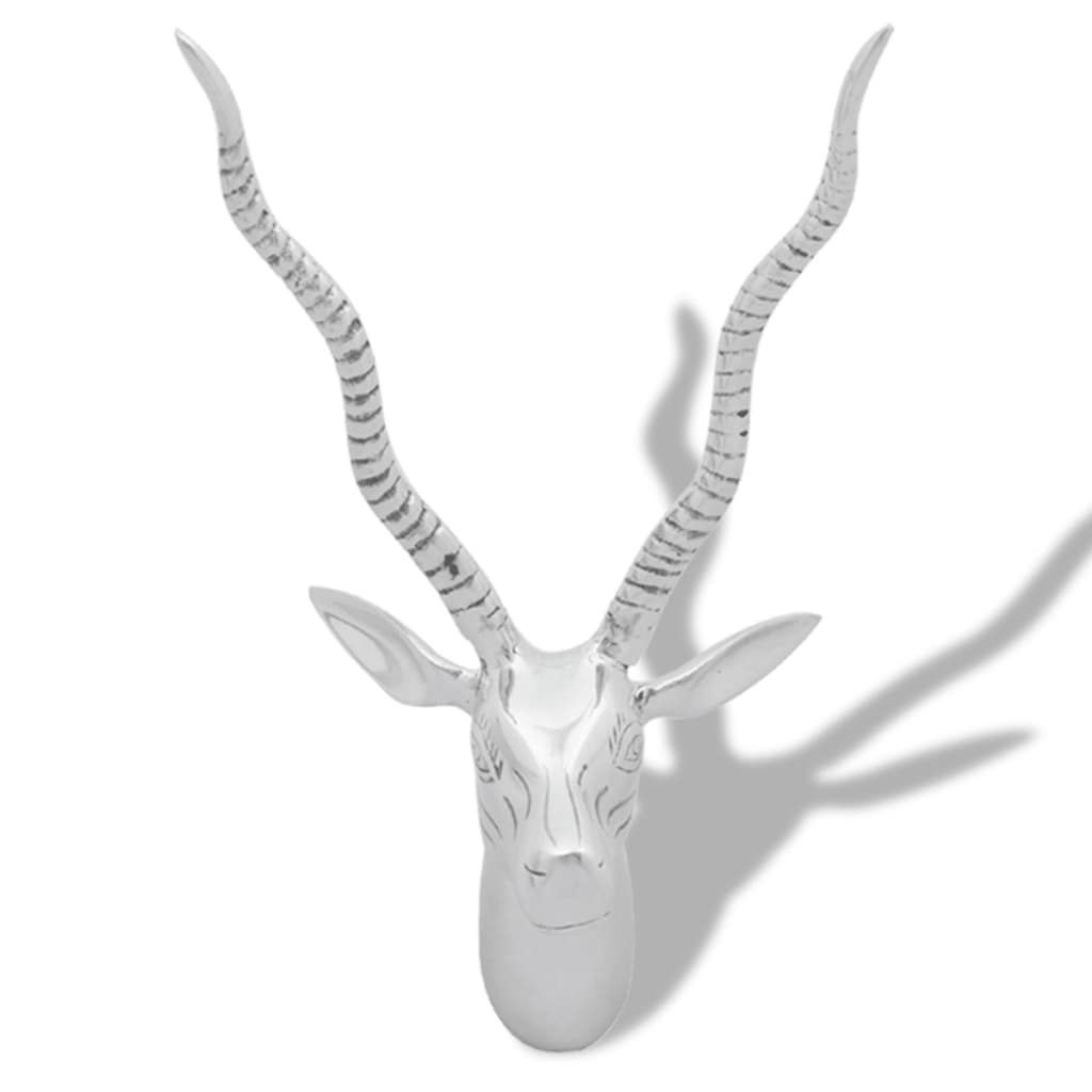 vidaXL Dekor. gazelės galva, mont. prie sienos, alium., sidabras, 33cm