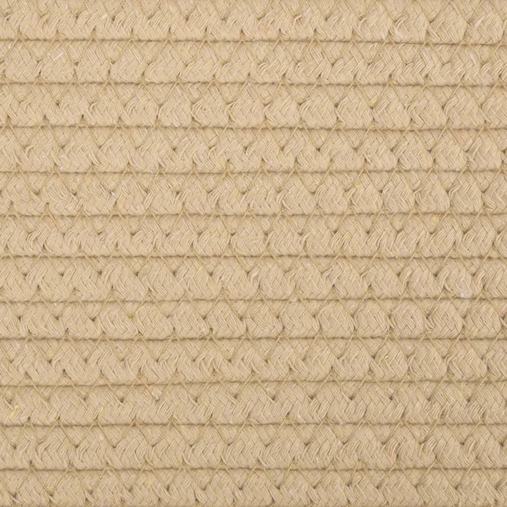 vidaXL Skalbinių krepšys, smėlio ir baltos spalvos, 55x36cm, medvilnė