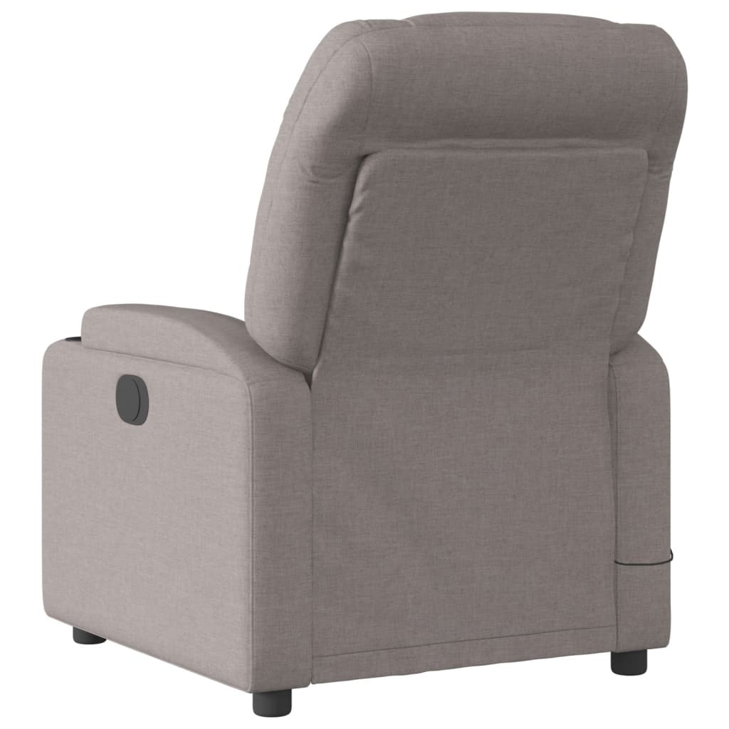 vidaXL Elektrinis atlošiamas masažinis krėslas, taupe, audinys