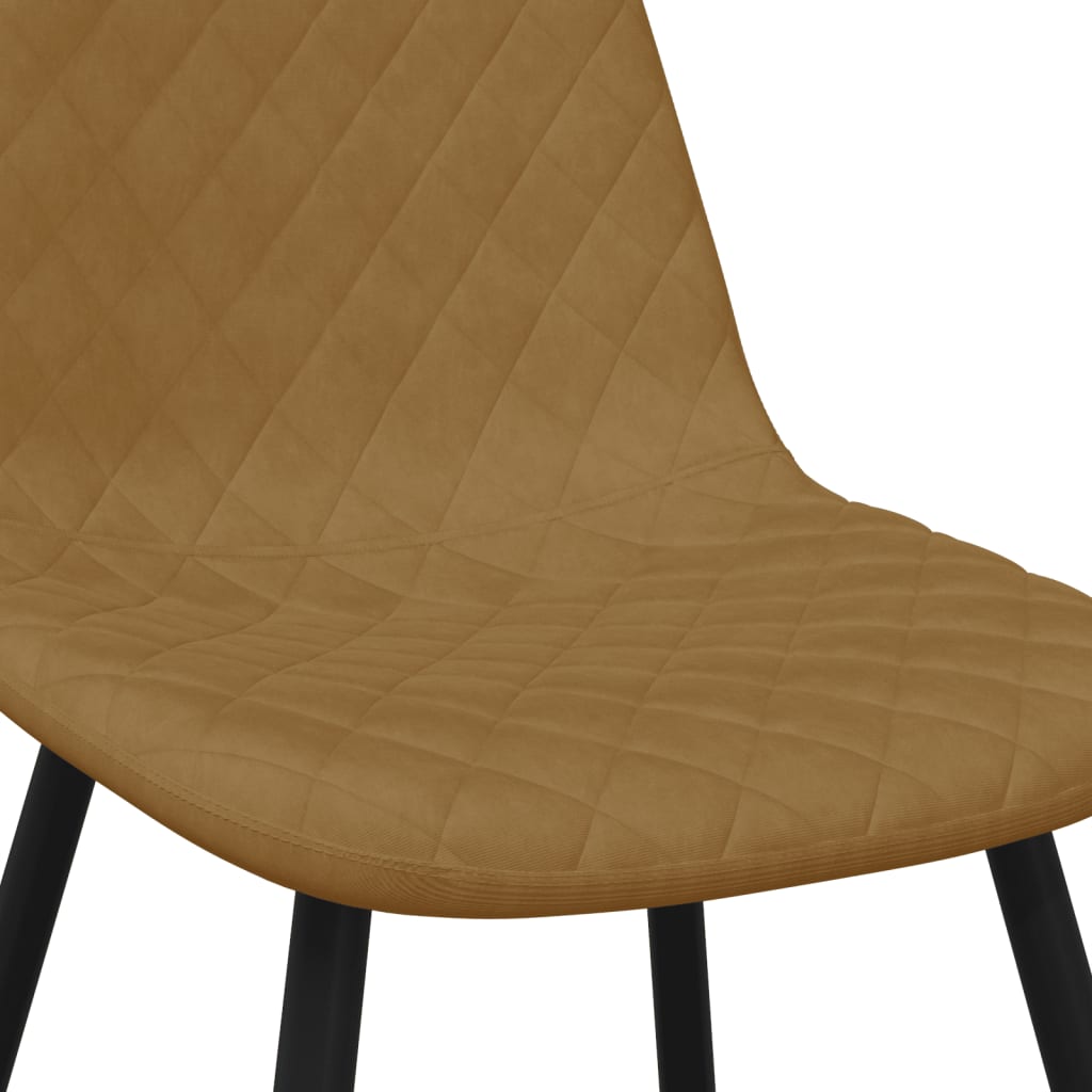 VidaXL Valgomojo kėdės, 4vnt., rudos spalvos, aksomas
