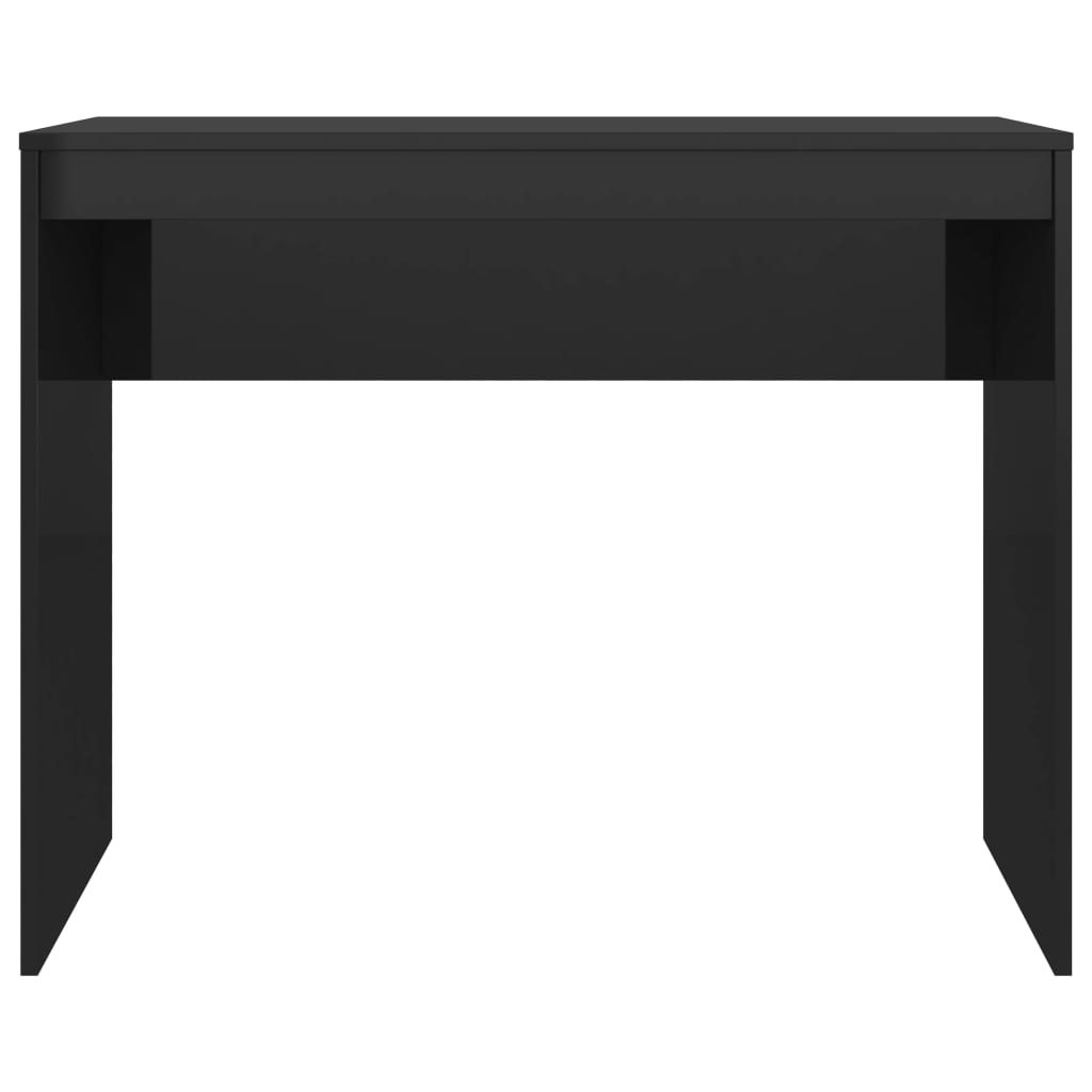 vidaXL Rašomasis stalas, juodas, 90x40x72cm, apdirbta mediena, blizgus