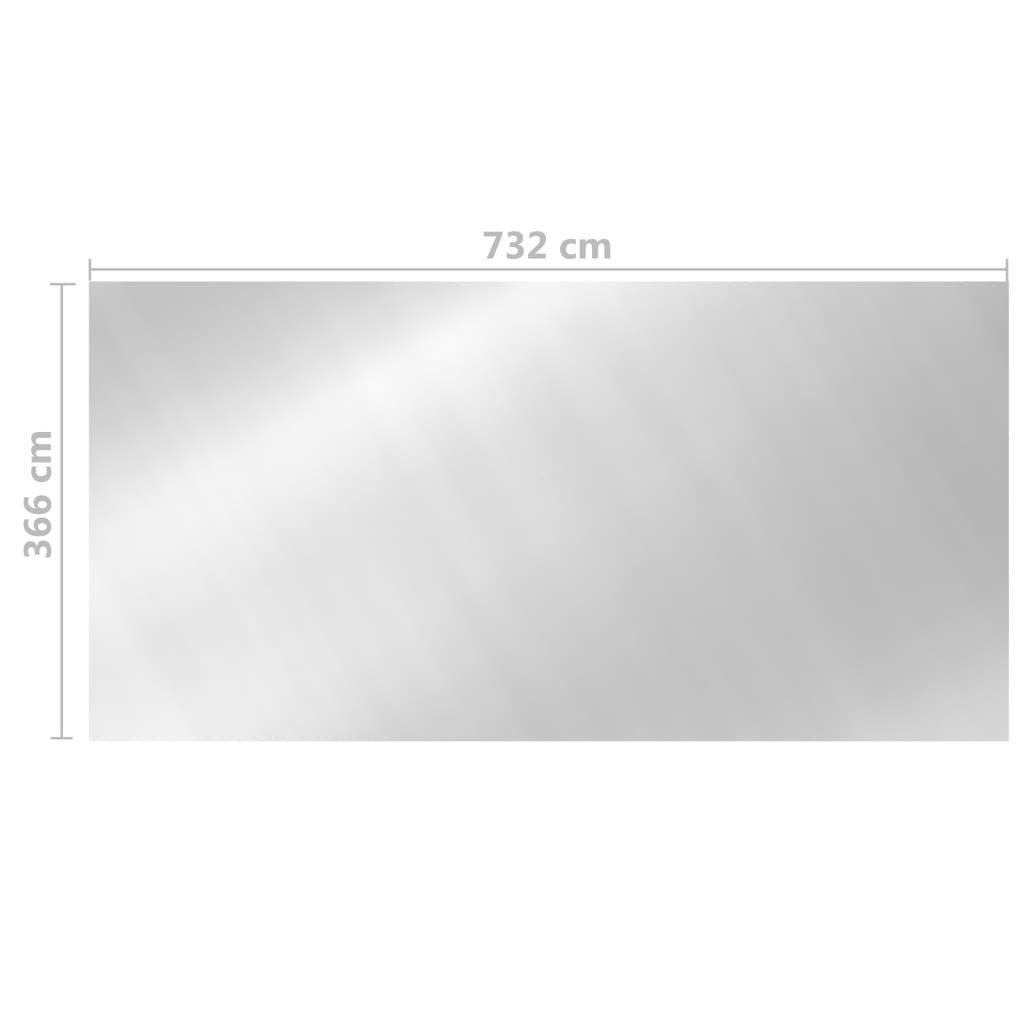 vidaXL Baseino uždangalas, sidabrinės spalvos, 732x366cm, PE