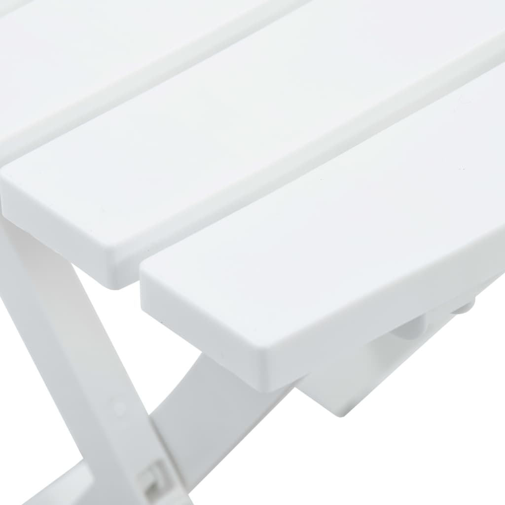 vidaXL Sulankstomas sodo staliukas, baltos spalvos, 45,5x38,5x50cm