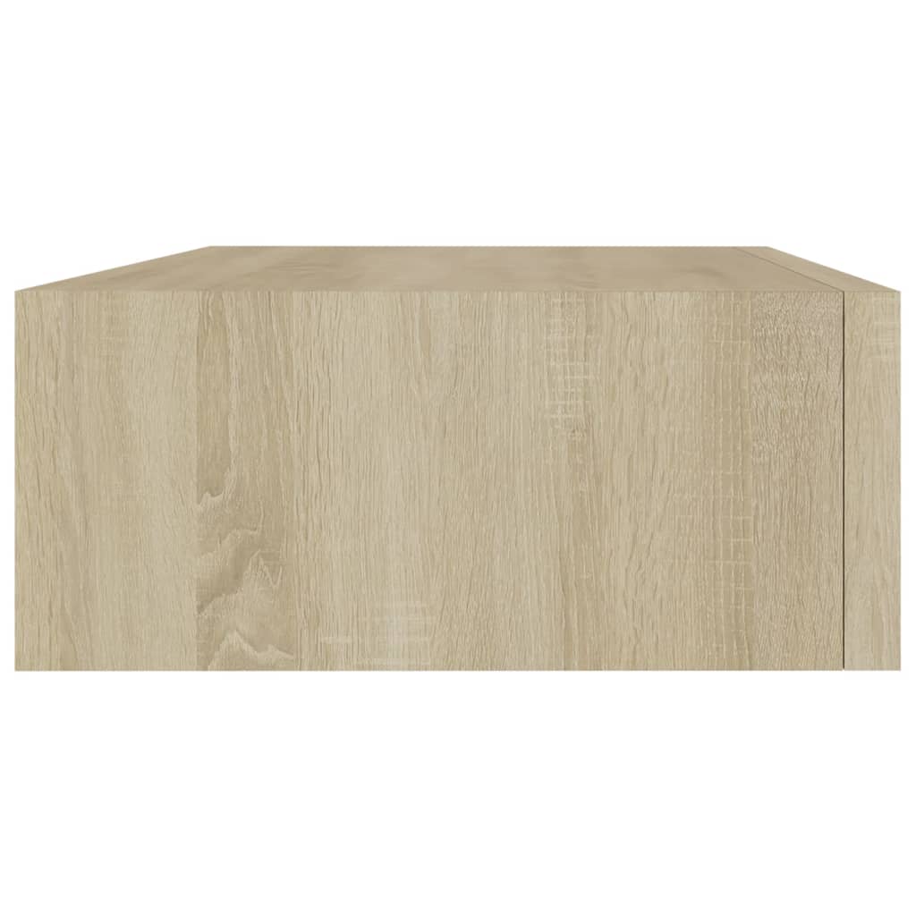vidaXL Sieninė lentyna su stalčiumi, ąžuolo, 40x23,5x10cm, MDF