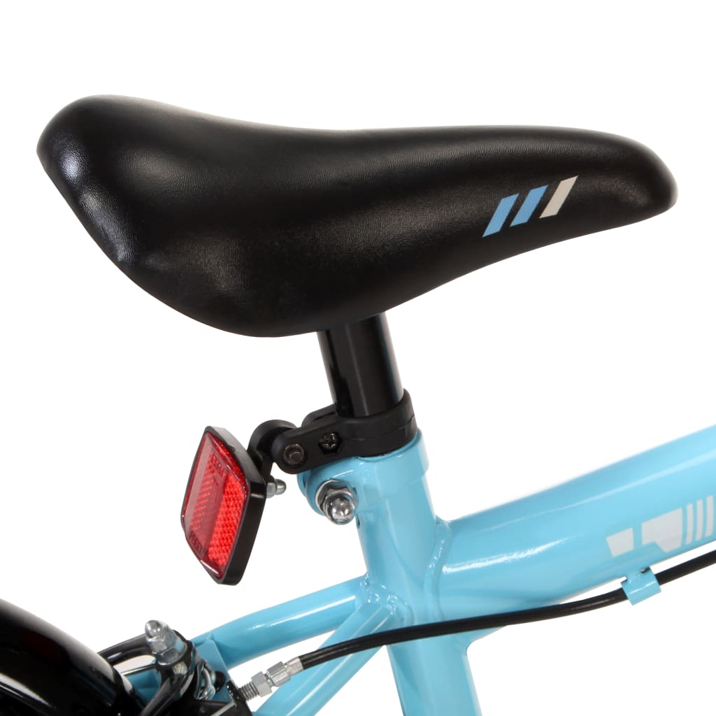 vidaXL Vaikiškas dviratis, juodos ir mėlynos spalvos, 16 colių ratai