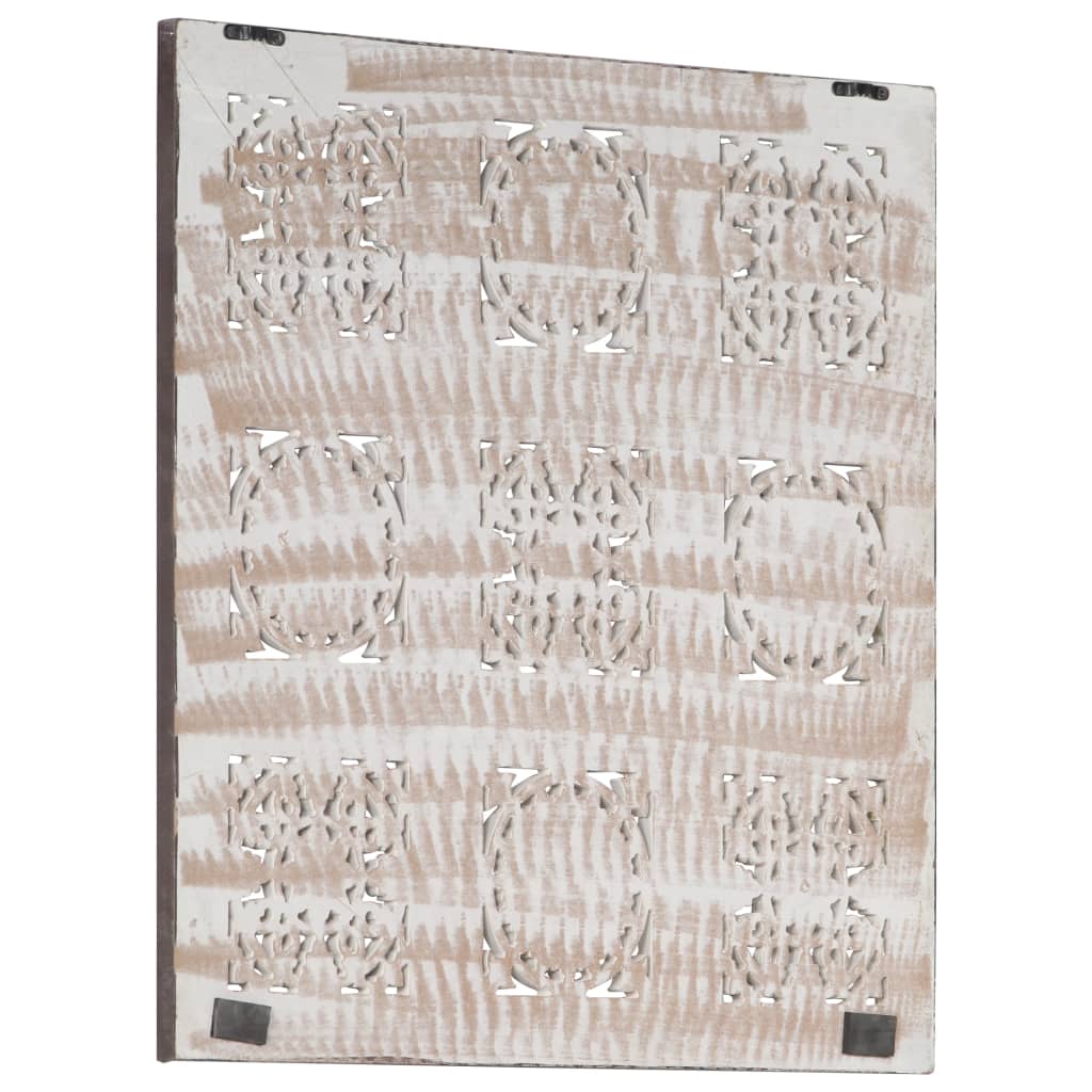 vidaXL Sienos plokštė, ruda/balta, 60x60x1,5cm, MDF, raižyta rankomis