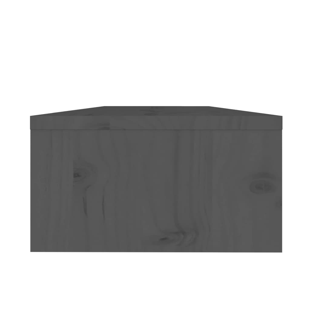 vidaXL Monitoriaus stovas, pilkas, 50x24x13cm, pušies medienos masyvas
