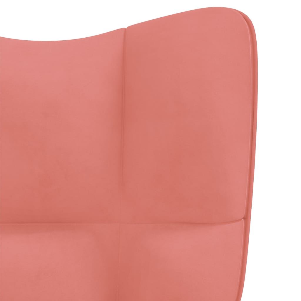 vidaXL Supama kėdė, rožinės spalvos, aksomas
