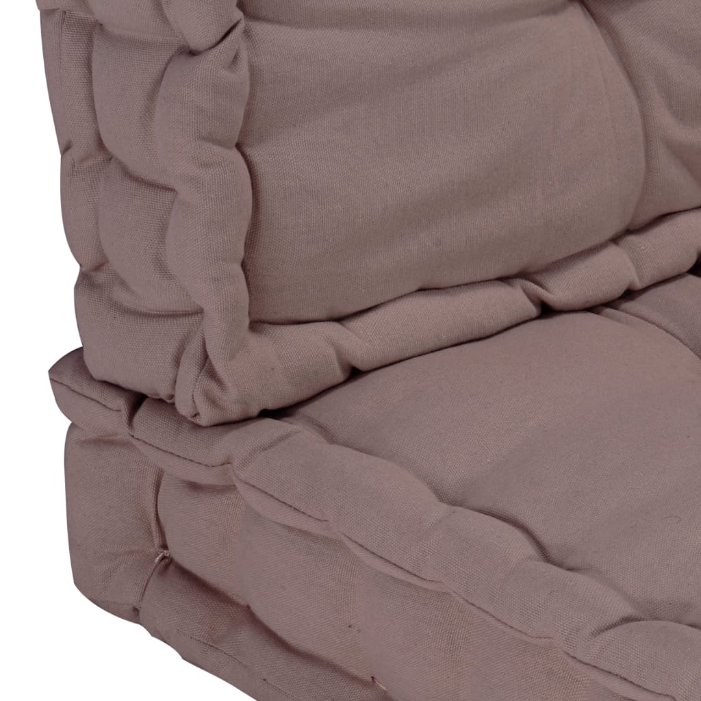 vidaXL Grindų/paletės pagalvėlės, 2vnt., taupe spalvos, medvilnė