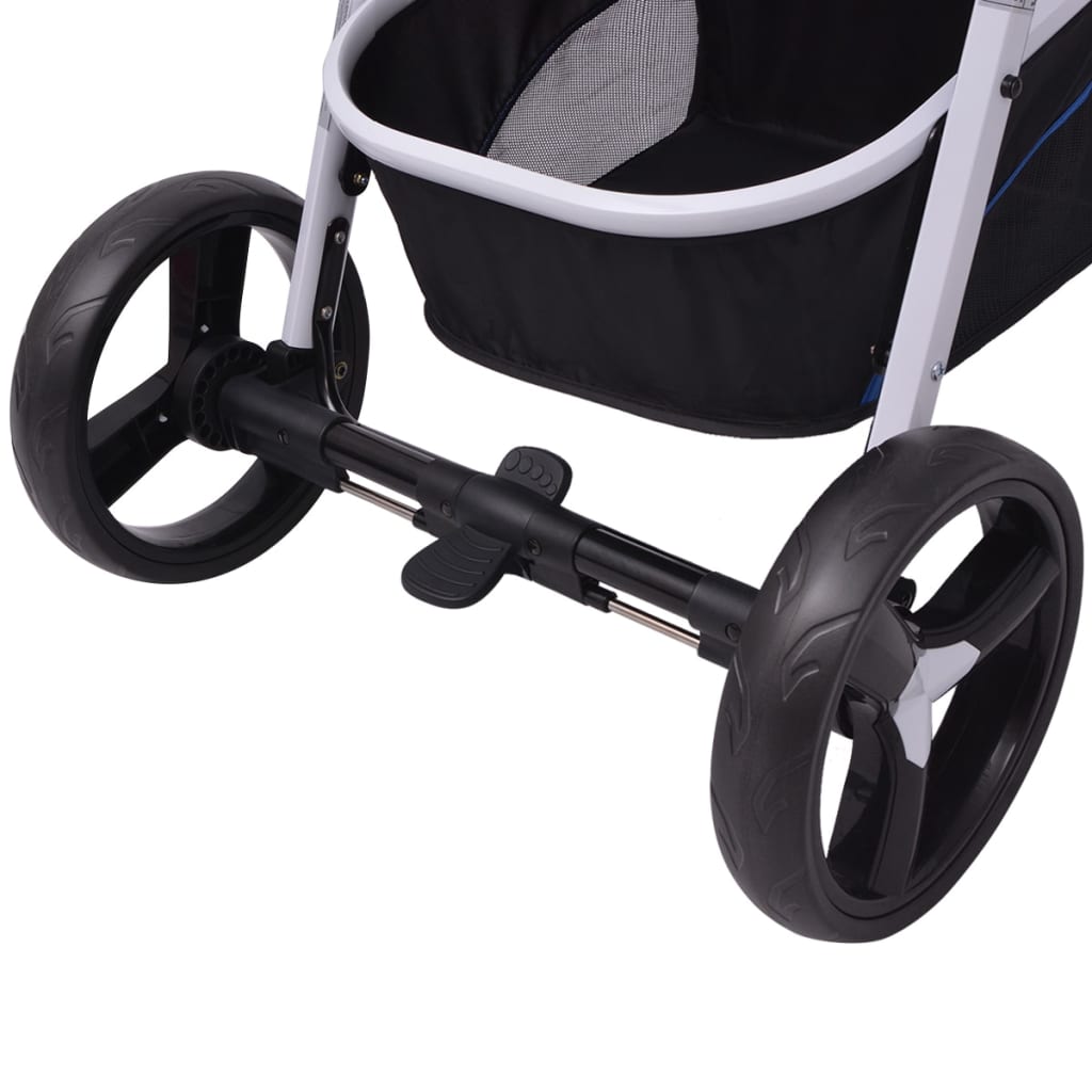 vidaXL 3-in-1 Vaikiškas sulankstomas vežimėlis, mėlynas ir juodas, aliuminis