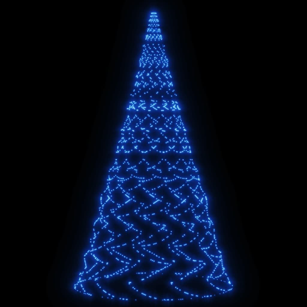 vidaXL Kalėdų eglutė ant vėliavos stiebo, 800cm, 3000 mėlynų LED