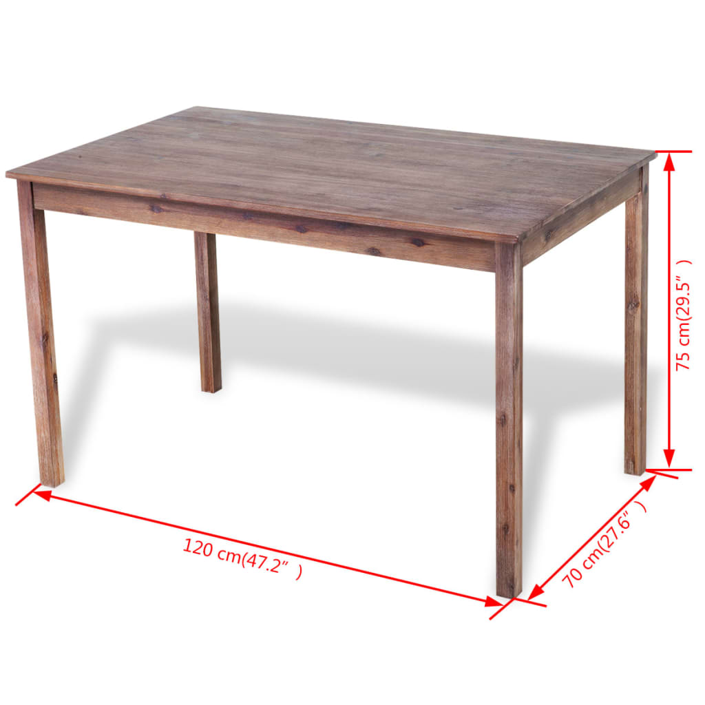 vidaXL Valgomojo stalas, akacijos mediena, 120x70x75 cm