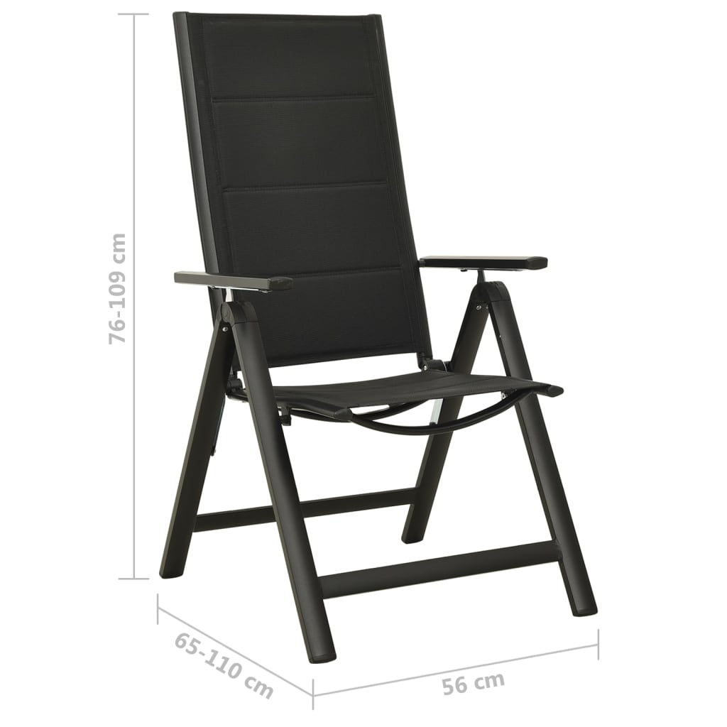 vidaXL Bistro baldų komplektas, 3 dalių, juodos ir antracito spalvos