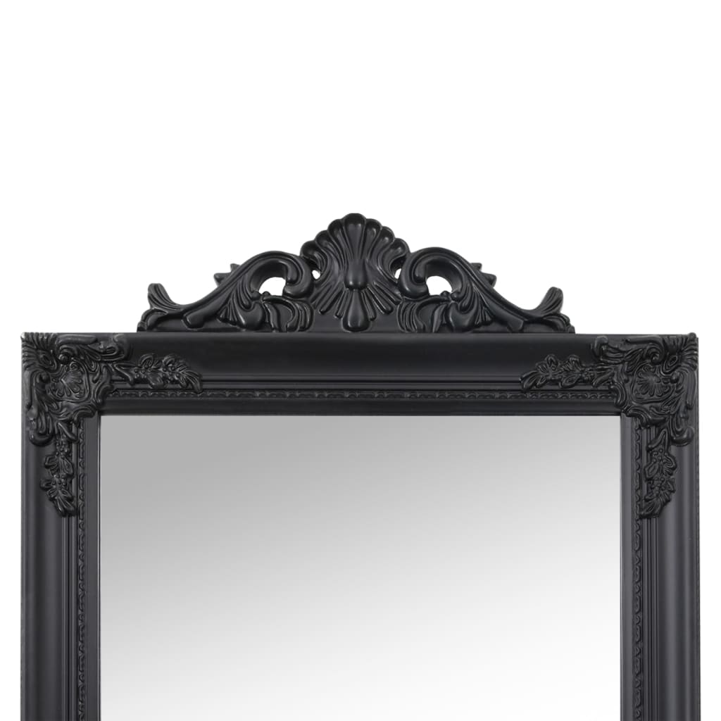 vidaXL Laisvai pastatomas veidrodis, juodos spalvos, 40x180cm