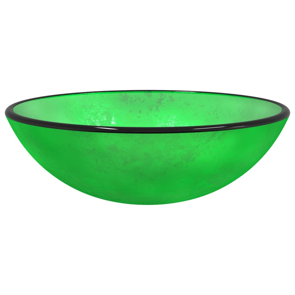 vidaXL Praustuvas, žalios spalvos, 42x14cm, grūdintas stiklas