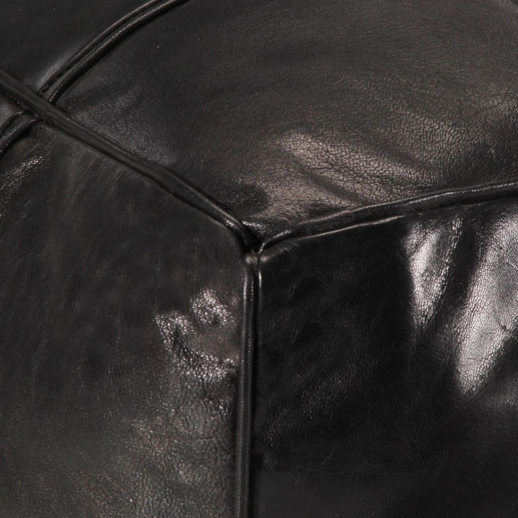vidaXL Pufas, juodos spalvos, 60x60x30 cm, tikra ožkos oda