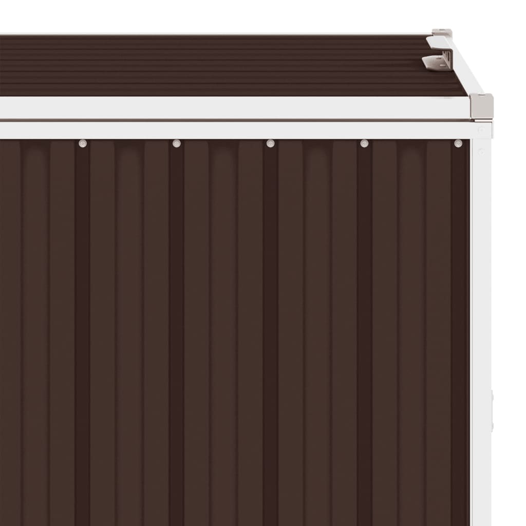 vidaXL Konteinerių stoginė, ruda, 286x81x121cm, keturvietė