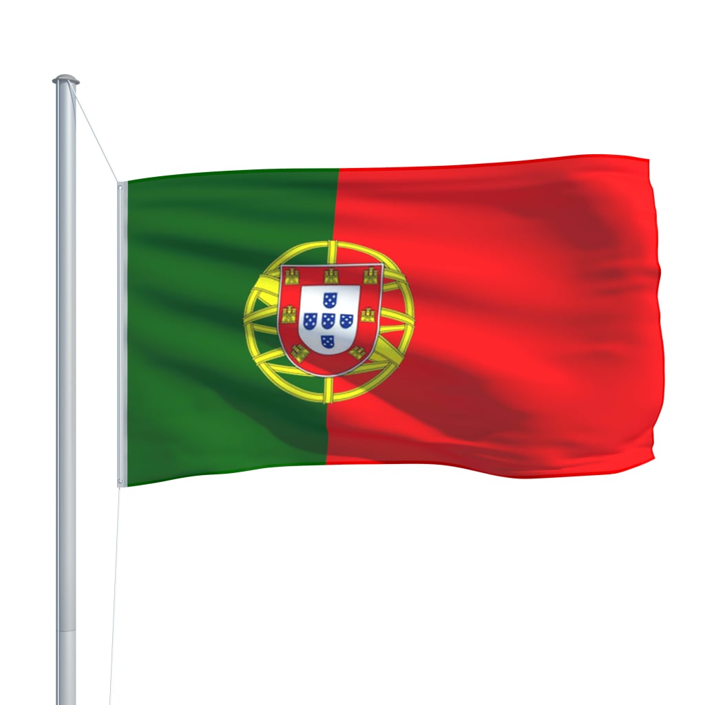 vidaXL Portugalijos vėliava su stiebu, aliuminis, 6,2m