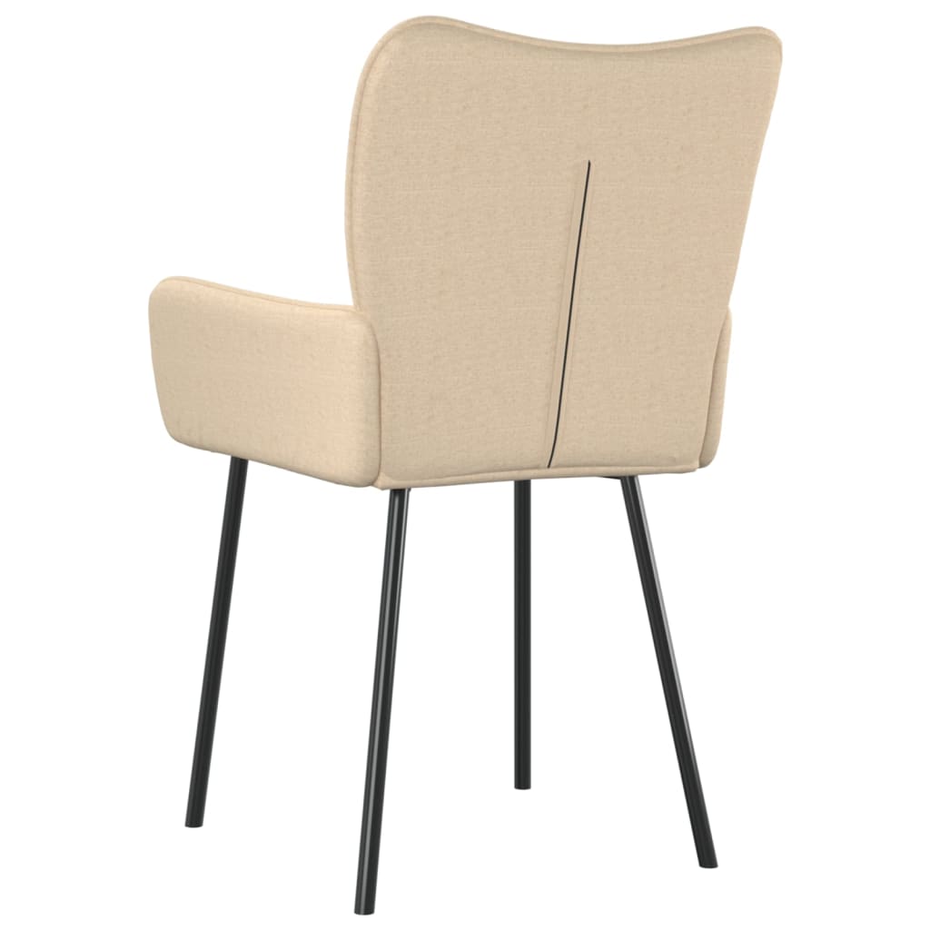 vidaXL Valgomojo kėdės, 2vnt., kreminės spalvos, audinys