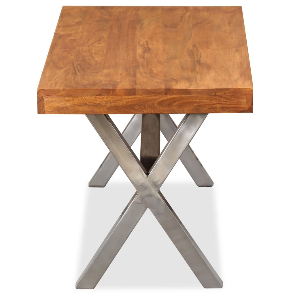 vidaXL Kavos staliukas, 100x50x50cm, mediena su medaus apdaila