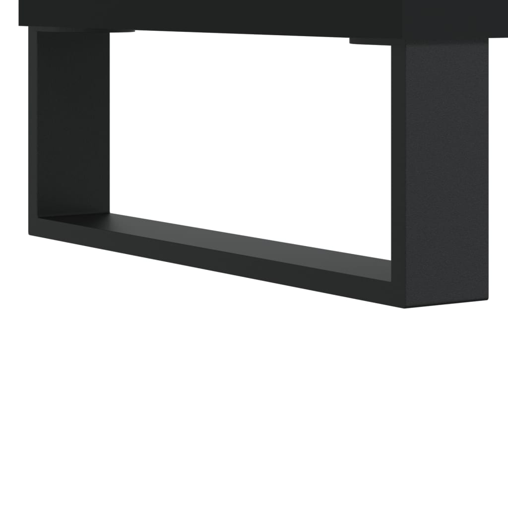 vidaXL Vonios baldų komplektas, 3 dalių, juodas, apdirbta mediena