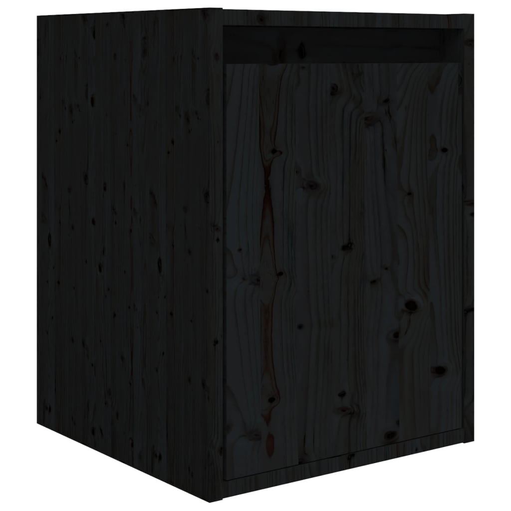 vidaXL Televizoriaus spintelės, 5vnt., juodos, pušies medienos masyvas