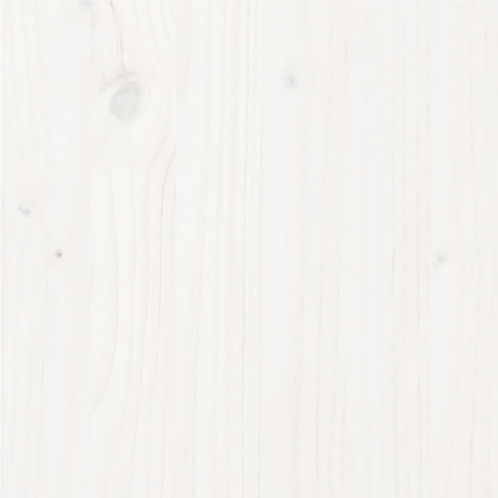 vidaXL Lovos rėmas, baltas, 140x190cm, pušies medienos masyvas