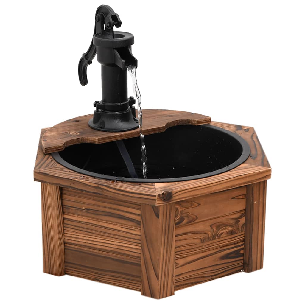 vidaXL Vandens fontanas su pompa, 57x57x53cm, eglės masyvas