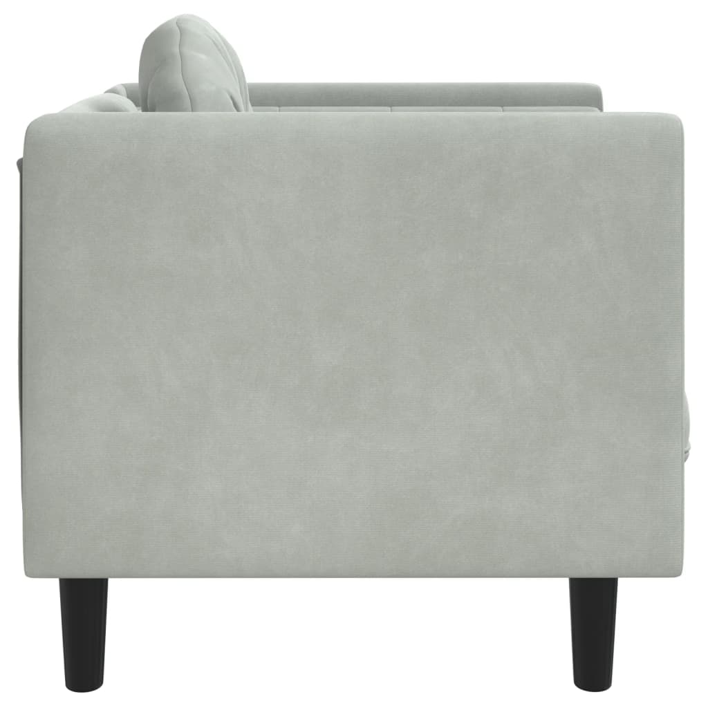 vidaXL Krėslas su pagalvėle, šviesiai pilkos spalvos, aksomas