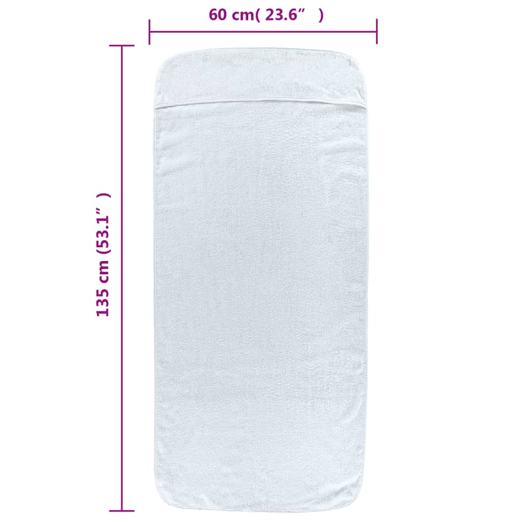 vidaXL Paplūdimio rankšluosčiai, 2vnt., balti, 60x135cm, audinys
