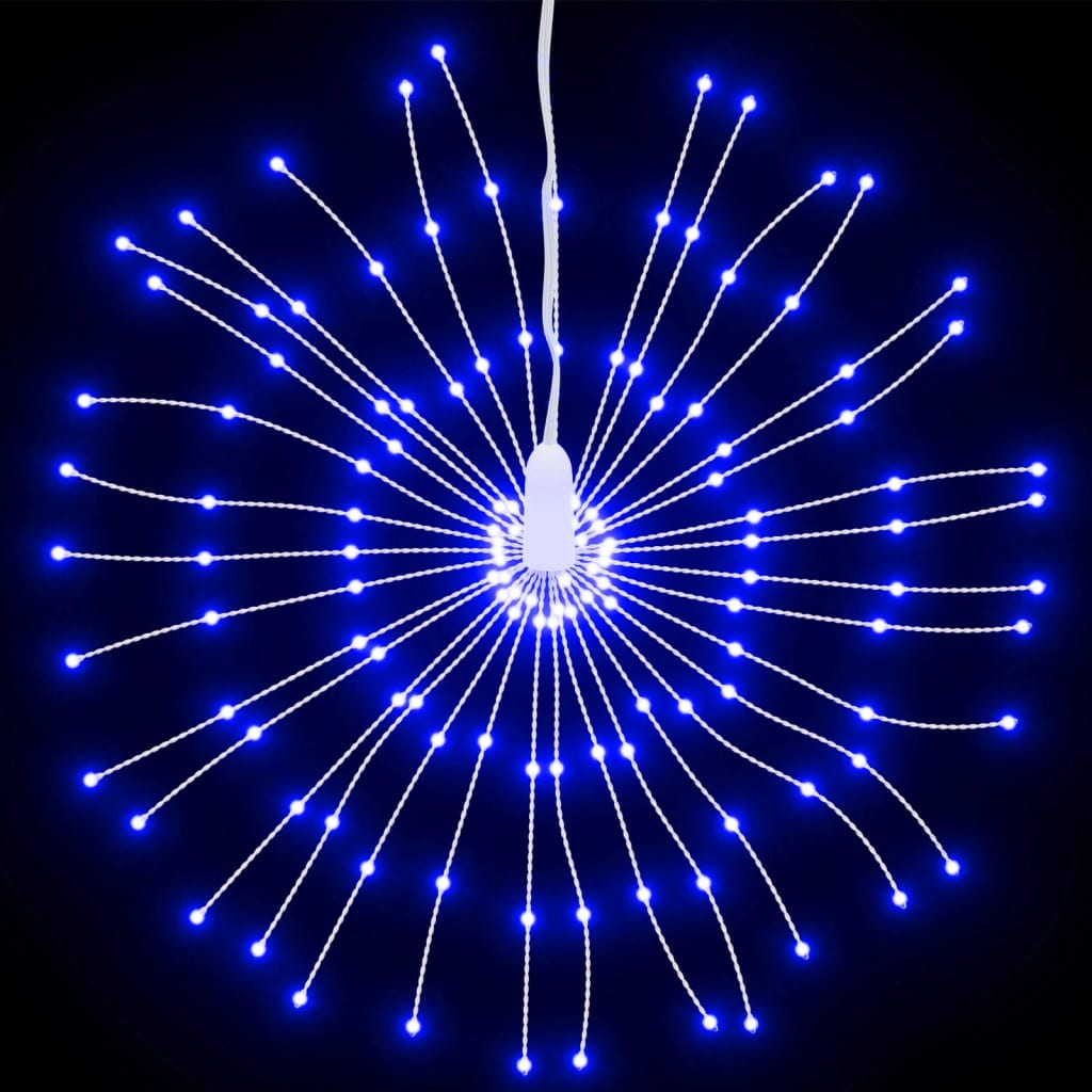 vidaXL Kalėdiniai šviestuvai fejerverkai, 8 vnt., 140 mėlynų LED, 17cm