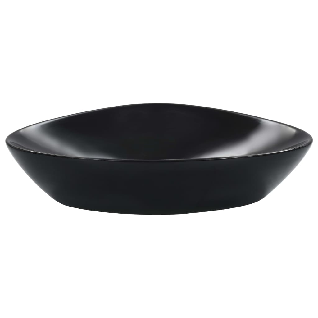 vidaXL Praustuvas, juodos sp., 58,5x39x14 cm, keramika