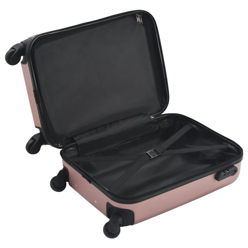 vidaXL Kieto korpuso lagaminas su ratukais, rožinio aukso spalvos, ABS