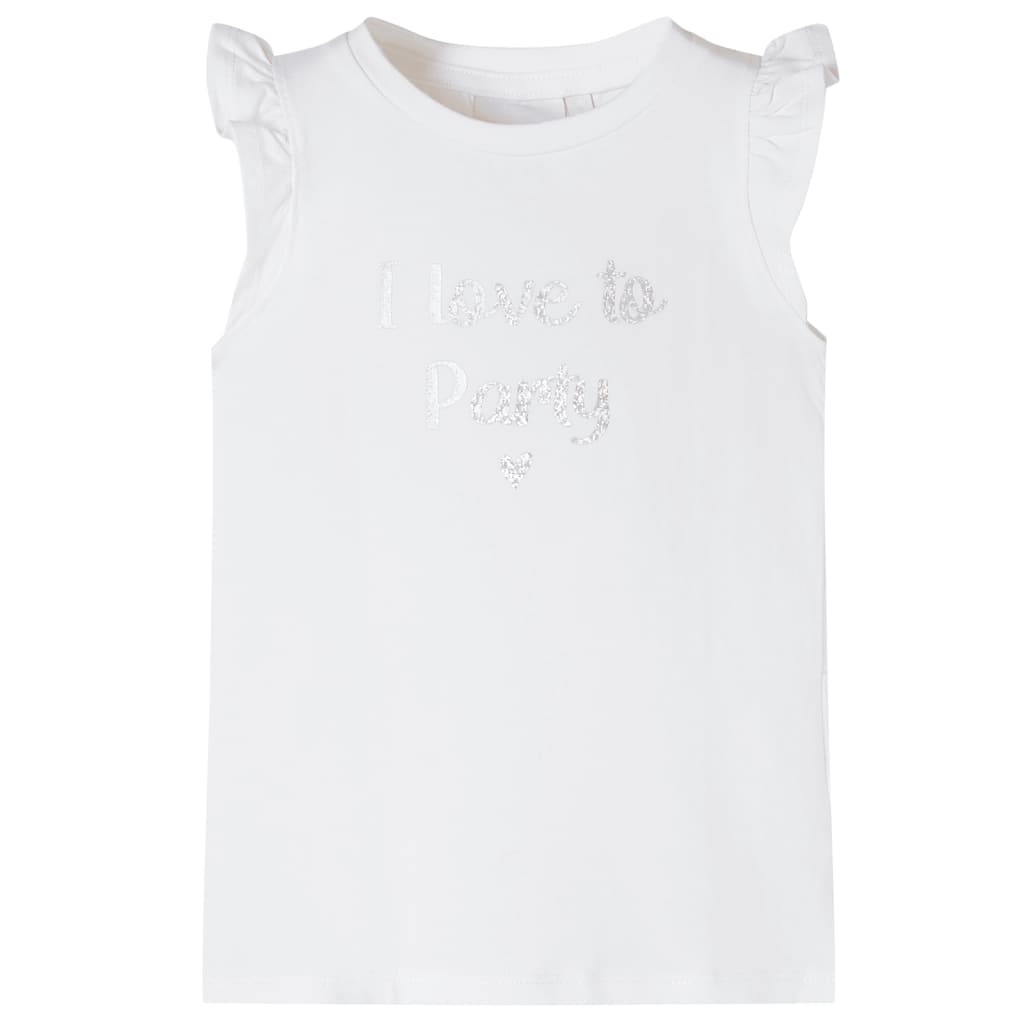 Vaikiški marškinėliai su rankovėmis su raukiniais, balti, 116 dydžio