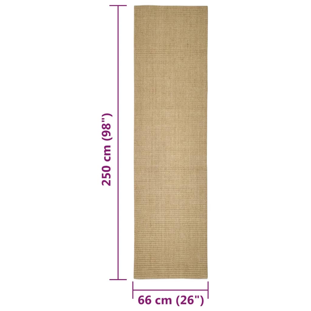 vidaXL Sizalio kilimėlis draskymo stulpui, 66x250cm