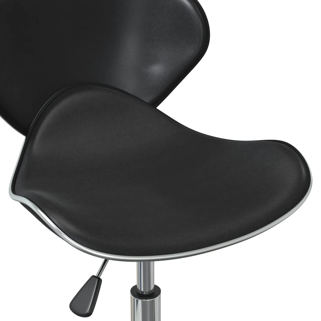 vidaXL Pasukamos valgomojo kėdės, 6vnt., juodos spalvos, dirbtinė oda
