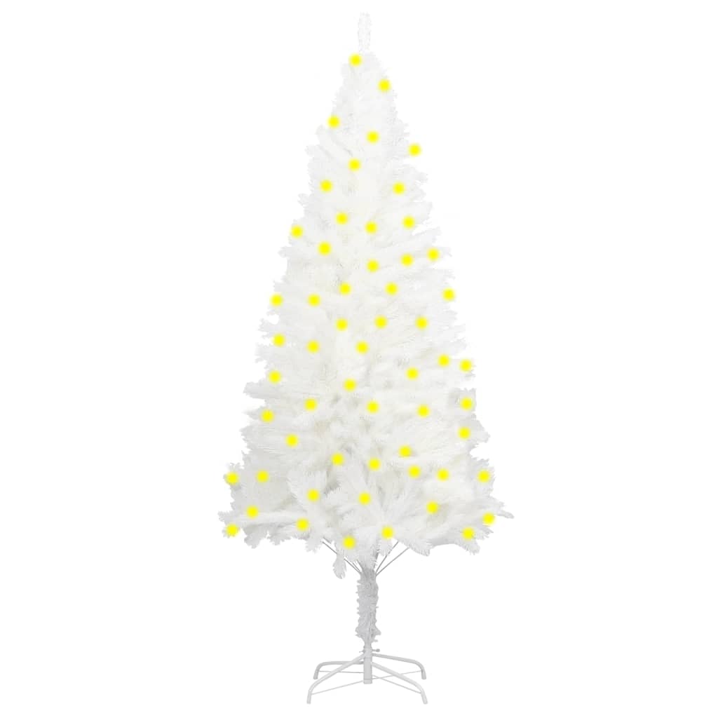 vidaXL Dirbtinė apšviesta Kalėdų eglutė, baltos spalvos, 120cm