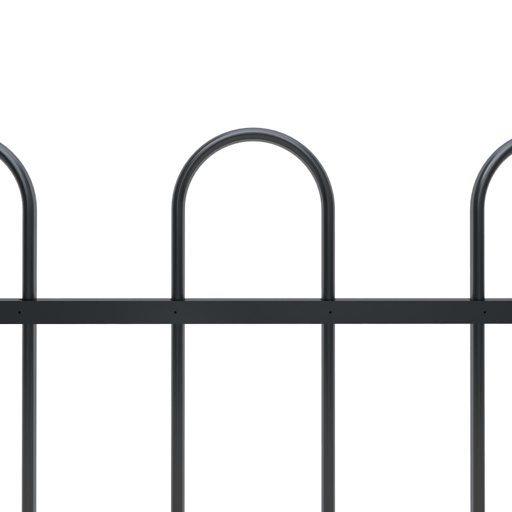 vidaXL Sodo tvora su apvaliais viršugaliais, juoda, 1,7 m, plienas