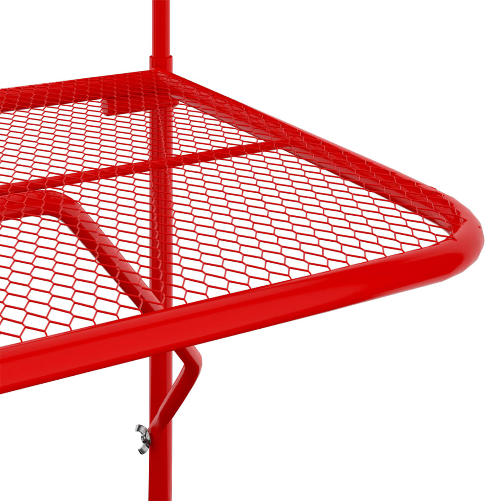 vidaXL Balkono staliukas, raudonos spalvos, 60x40cm, plienas