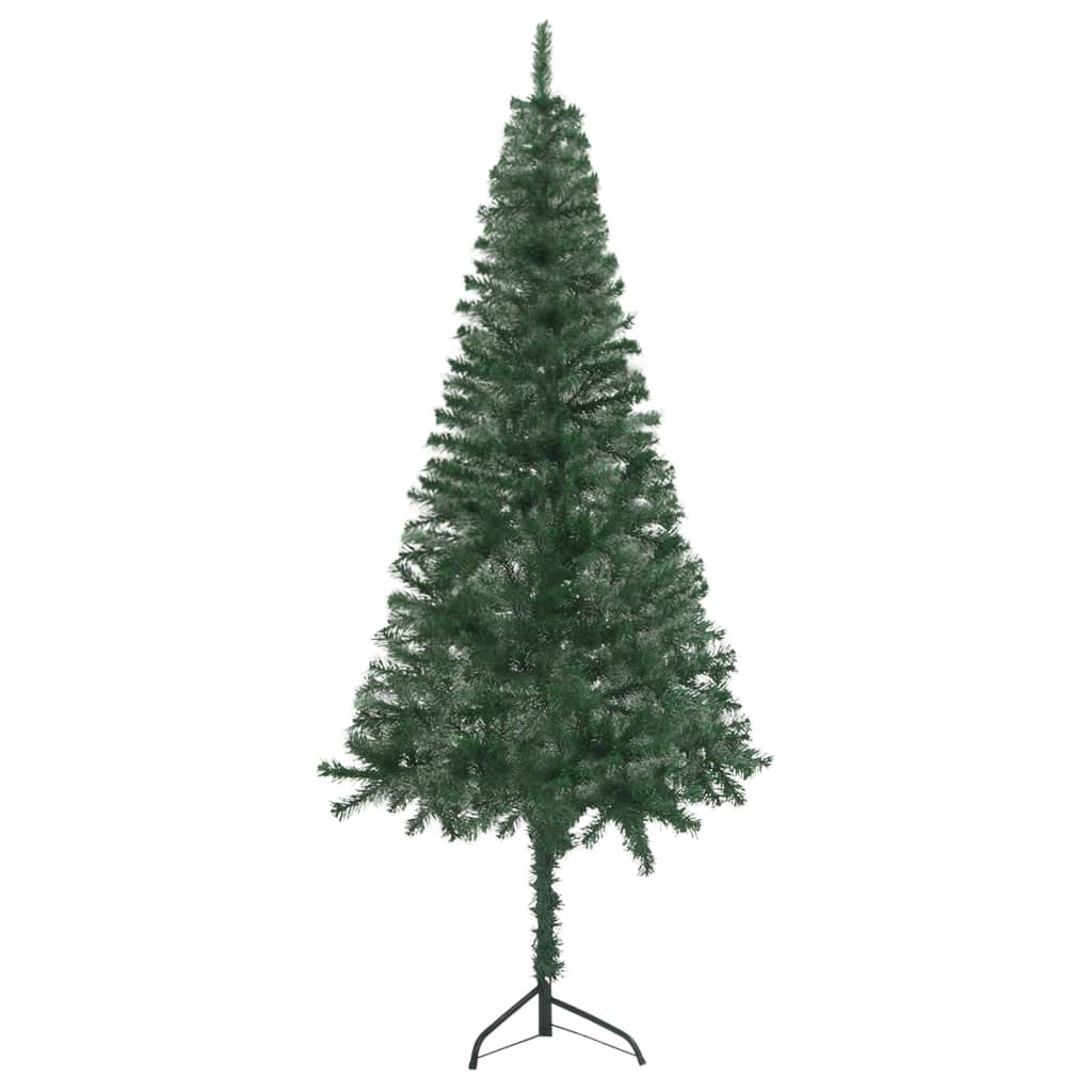vidaXL Dirbtinė kampinė apšviesta Kalėdų eglutė, žalia, 120cm, PVC