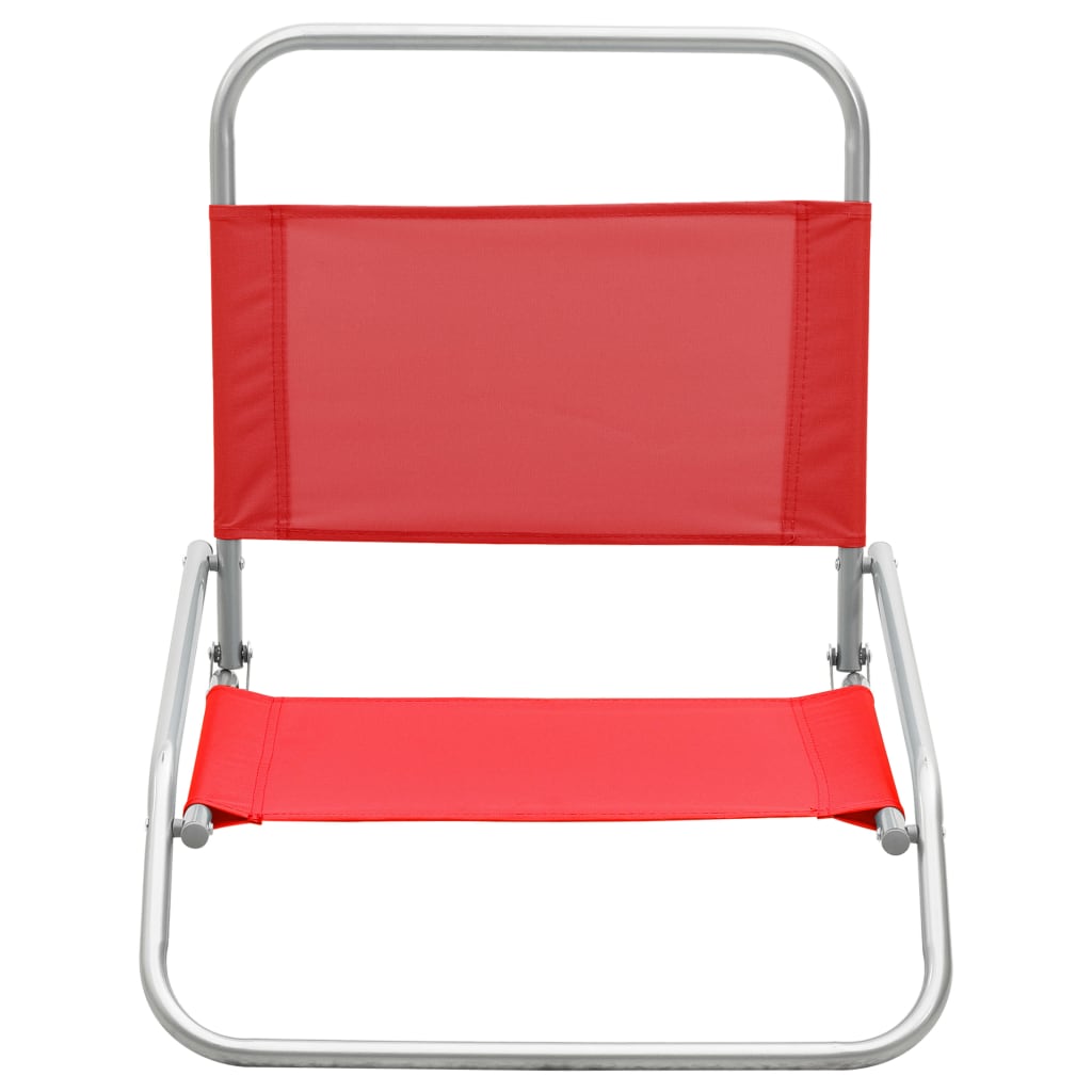 vidaXL Sulankstomos paplūdimio kėdės, 2vnt., raudonos spalvos, audinys