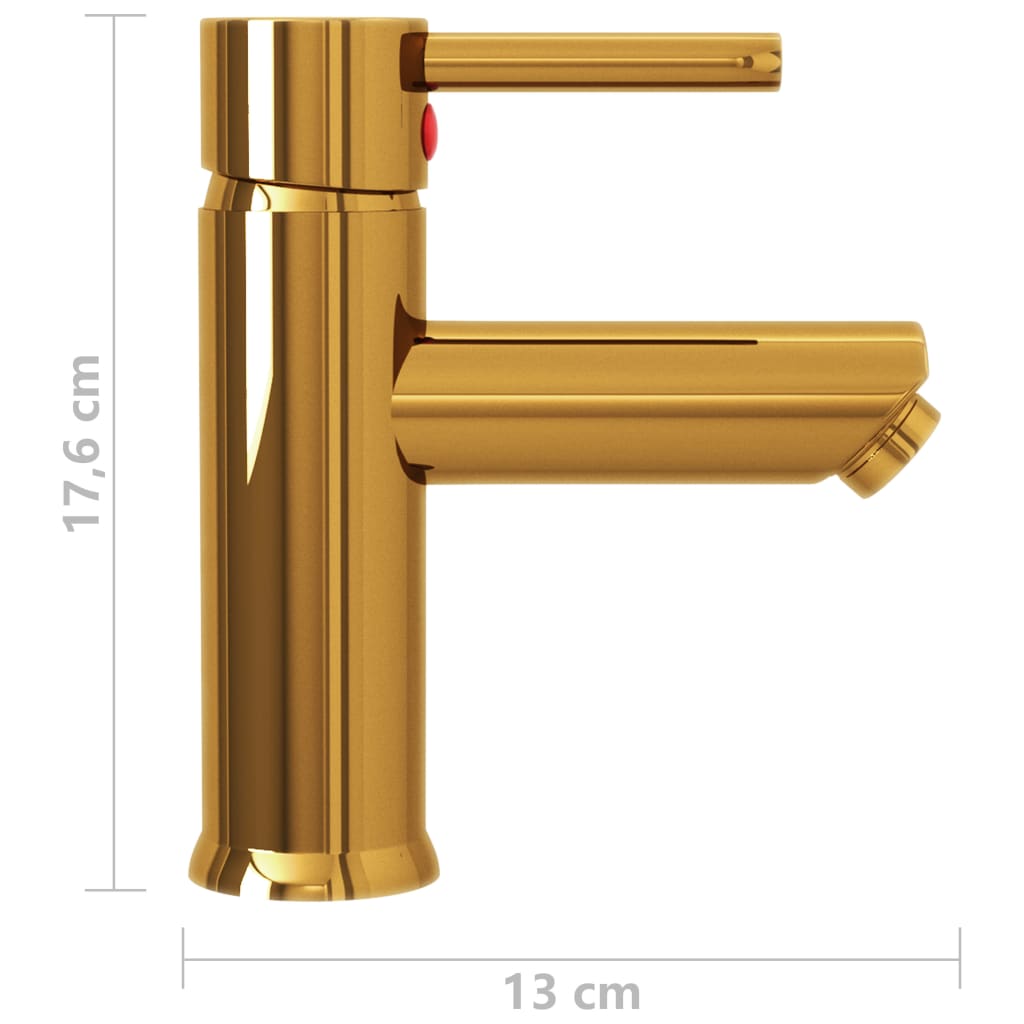 vidaXL Vonios kambario praustuvo maišytuvas, auksinis, 130x176mm