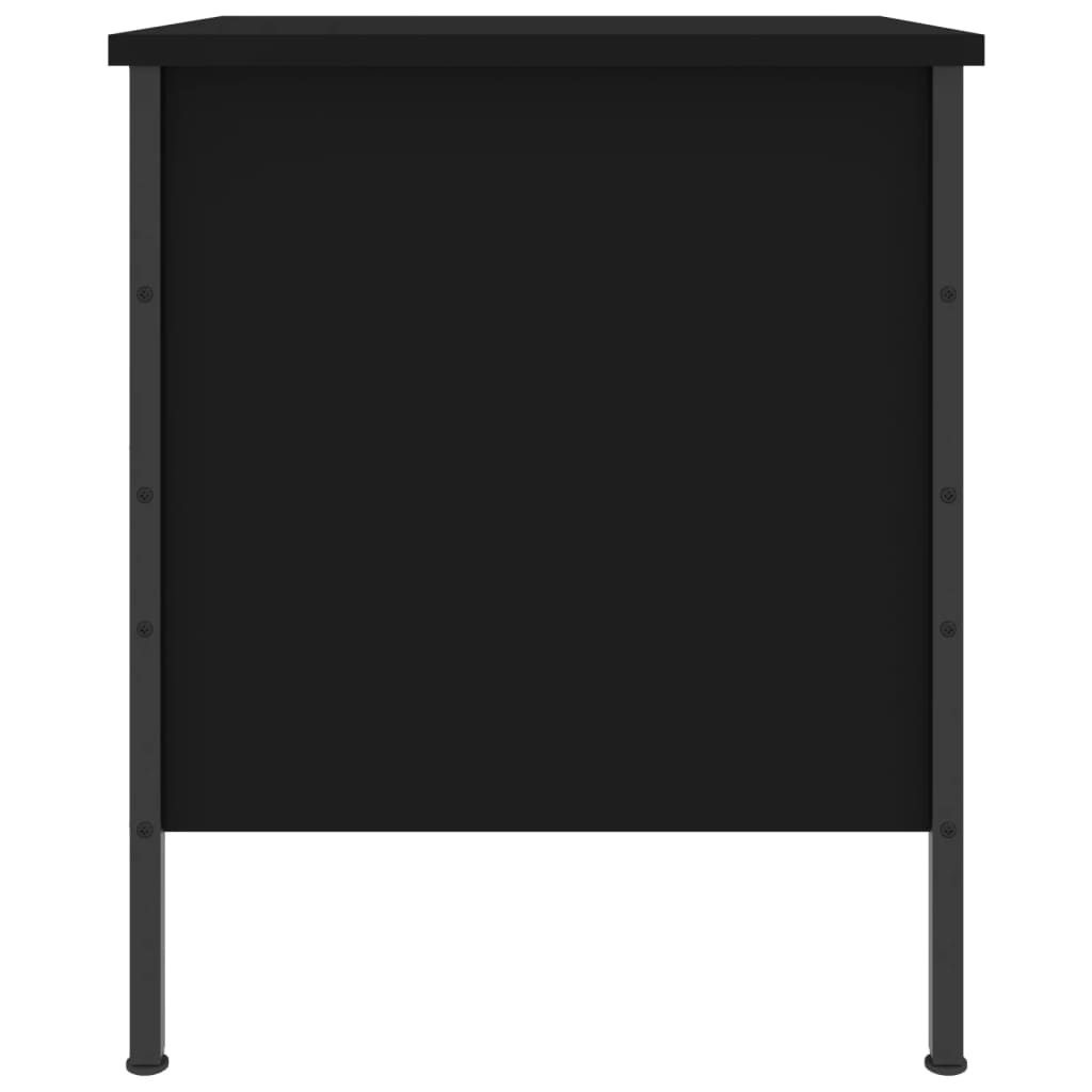 vidaXL Naktinė spintelė, juodos spalvos, 40x42x50cm, apdirbta mediena