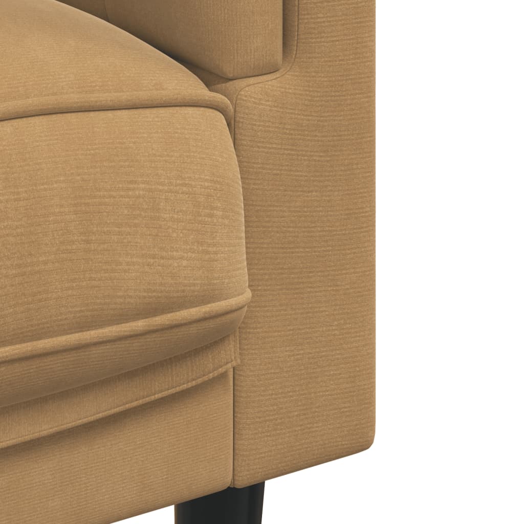 vidaXL Dvivietė sofa su pagalvėlėmis, rudos spalvos, aksomas