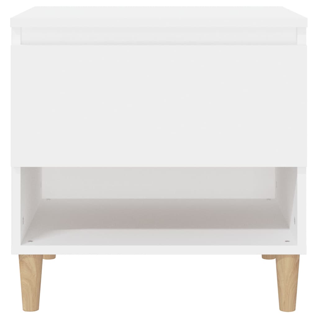 vidaXL Naktinis staliukas, baltas, 50x46x50cm, apdirbta mediena