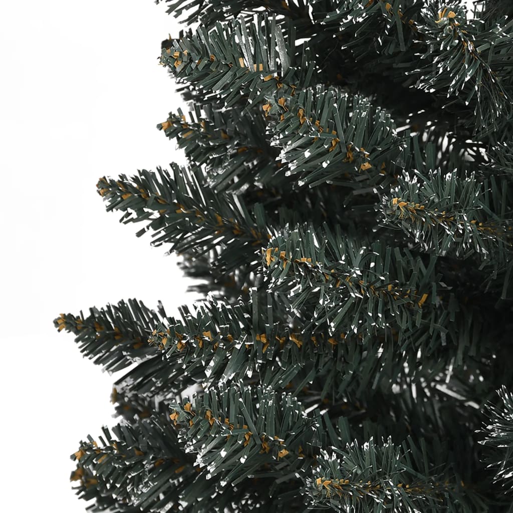 vidaXL Dirbtinė siaura Kalėdų eglutė su stovu, žalia, 180cm, PVC