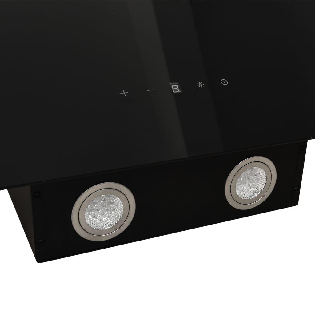 vidaXL Sieninis gartraukis, juodas, 60cm, plienas ir grūdintas stiklas