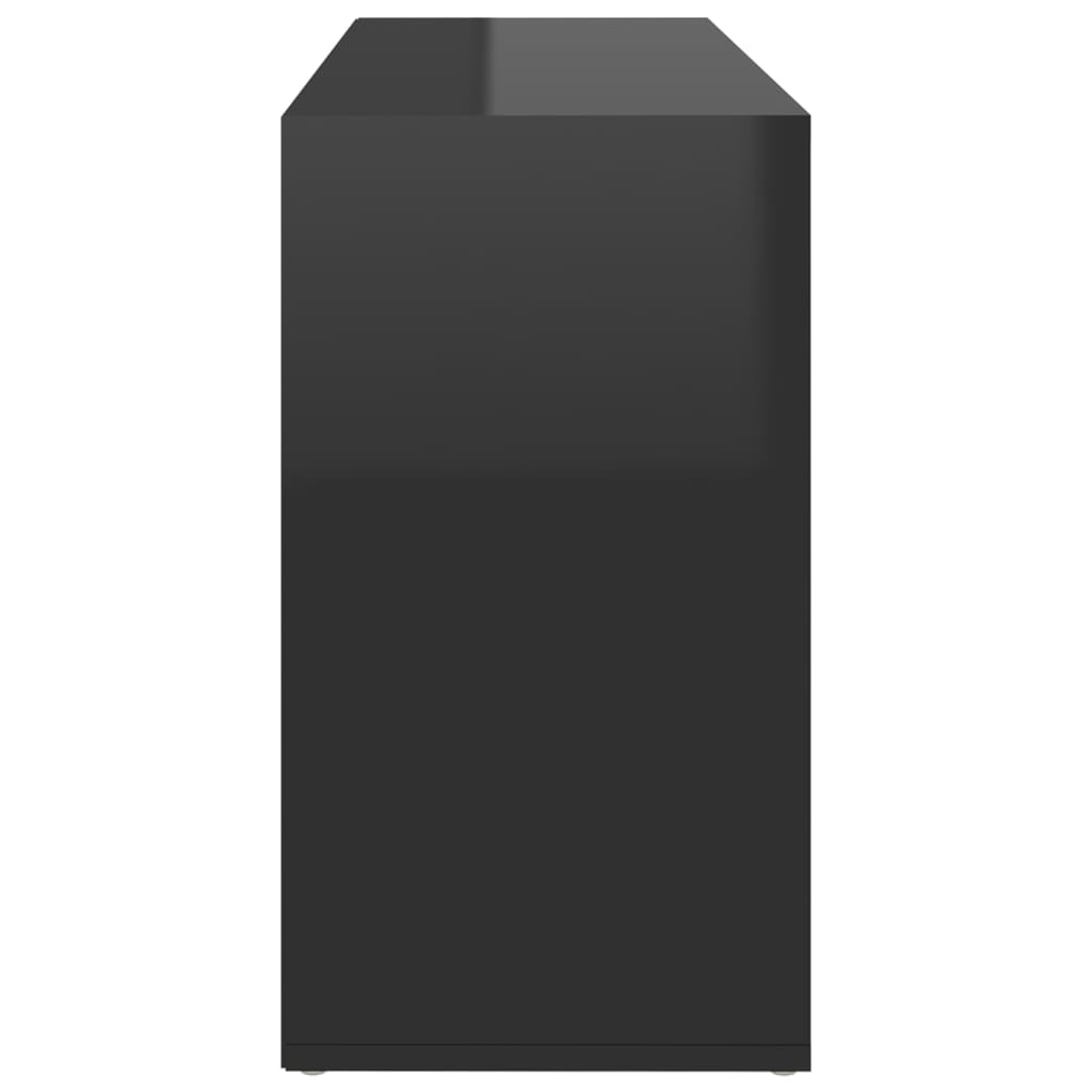 vidaXL Batų suoliukas, juodos spalvos, 103x30x54,5cm, MDP, blizgus