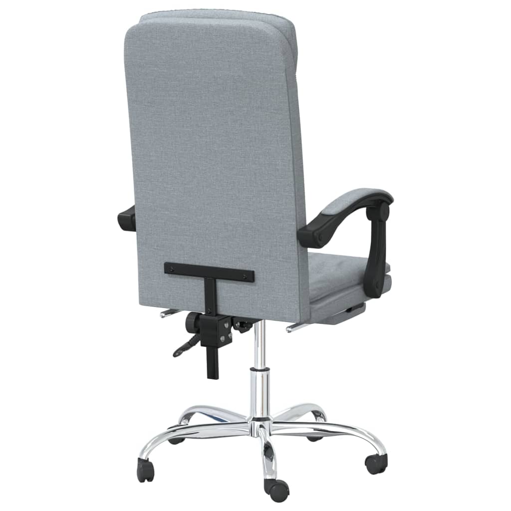 vidaXL Atlošiama biuro kėdė, šviesiai pilkos spalvos, audinys